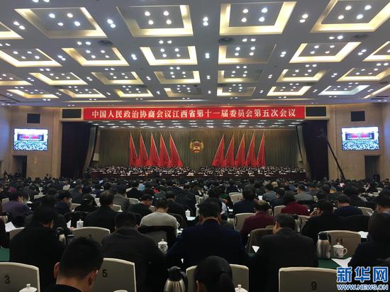政协江西省十一届五次会议现场 