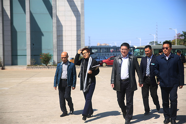 集团常务副总裁夏萍向王刚市长介绍产业园区功能划分